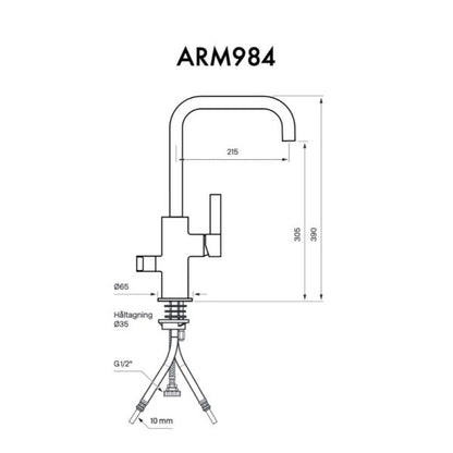 Tapwell köksblandare ARM984 krom